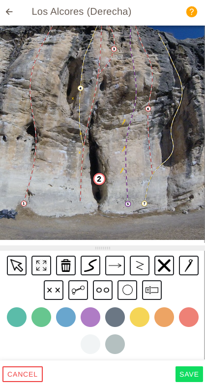 Aplicación para diseñar croquis de escalada